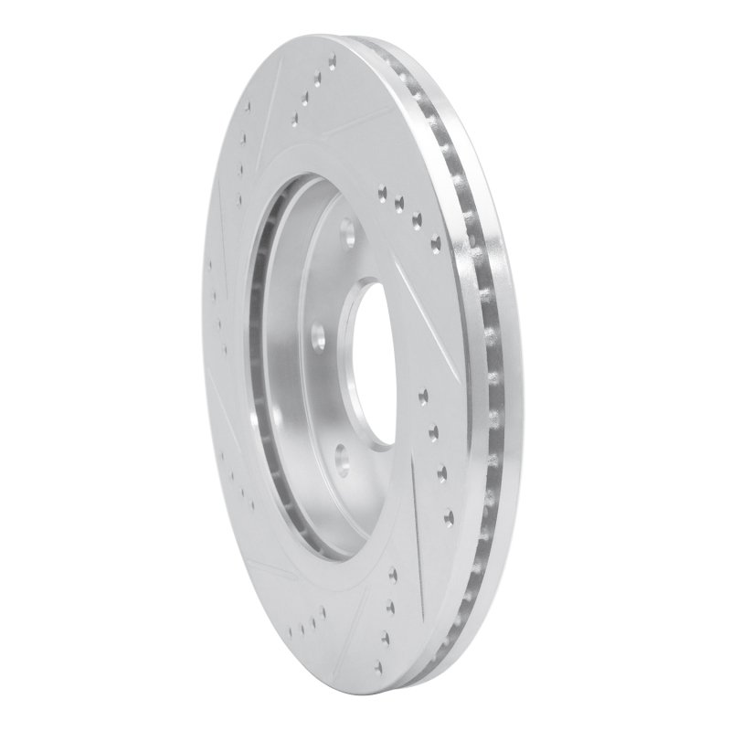 Infiniti QX56 Brake Rotor (1) - Front Right - R1 Concepts - Drilled & Slotted - Silver - `05-`07